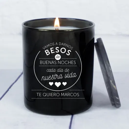 Vela grabada para enamorados