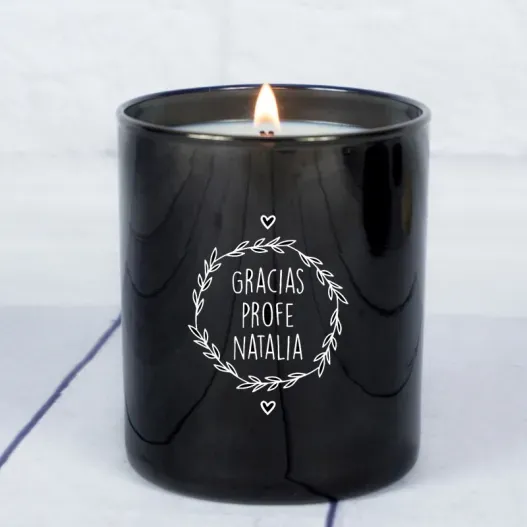 Vela grabada para profe (Detalle de presentación)