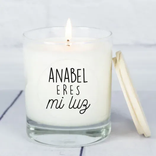 Vela personalizada con mensaje