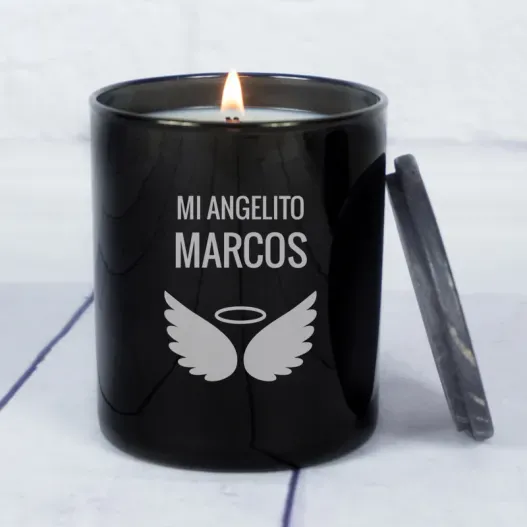Vela personalizada 'Motivos' con campana de cristal (Idea de regalo original)