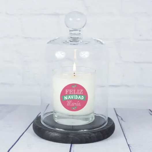 Vela personalizada Feliz Navidad (Detalle de presentación)