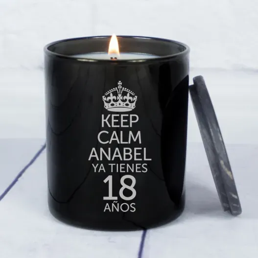 Vela personalizada 'Keep calm' con campana de cristal (Vista alternativa)