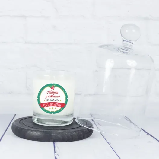 Vela personalizada para desear Feliz Navidad (Idea de regalo original)
