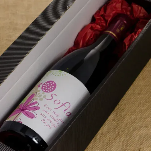 Botella de vino personalizada especial Madre (Vista alternativa)