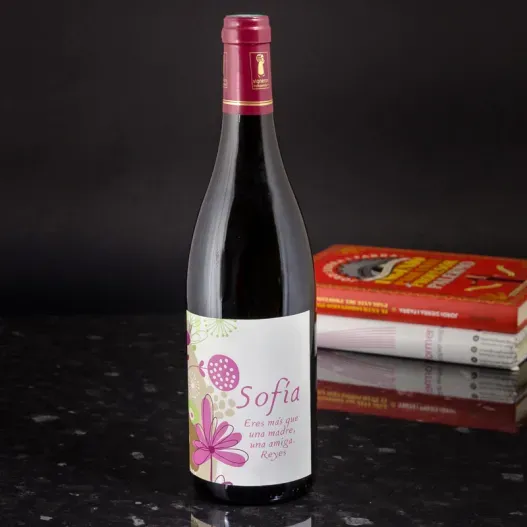 Botella de vino personalizada especial Madre (Idea de regalo original)