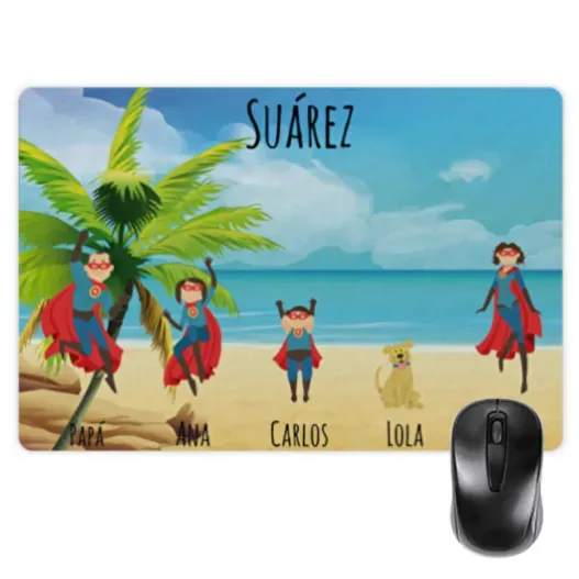 Alfombrilla S&uacute;per familia personalizado (Detalle de presentación)