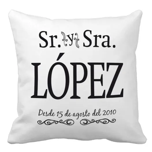 Coj&iacute;n personalizado Sr y Sra (Vista alternativa)