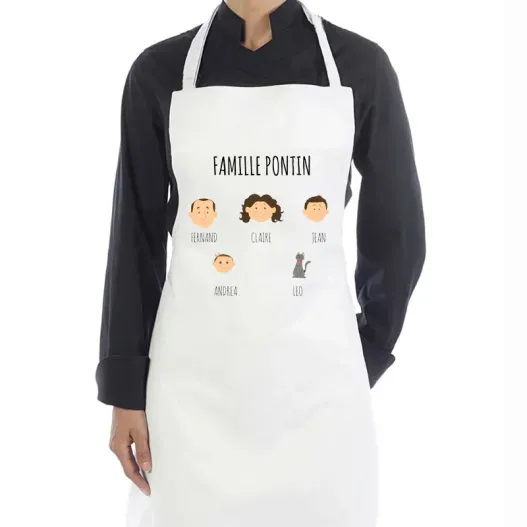 Delantal familia personalizado (Opción de grabado)