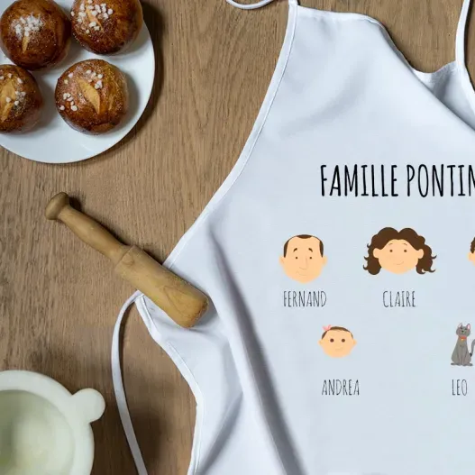 Delantal familia personalizado (Detalle de presentación)