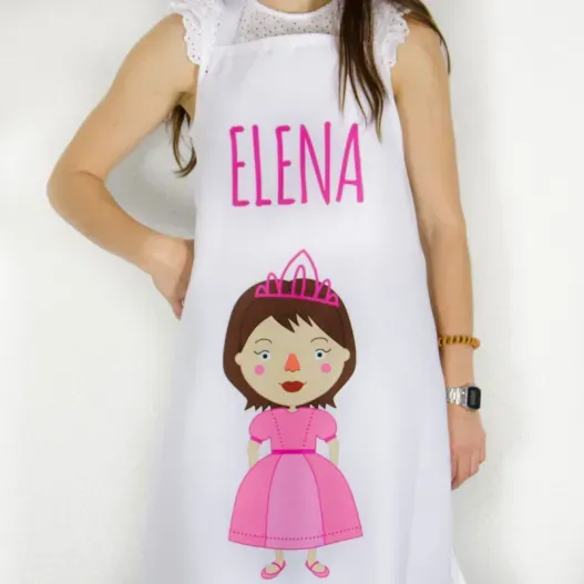Delantal personalizado Princesita (Detalle de presentación)