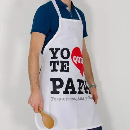 Delantal personalizado Te quiero Pap&aacute; (Detalle de presentación)