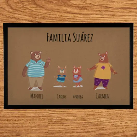 Felpudo familia Oso personalizado (Vista alternativa)