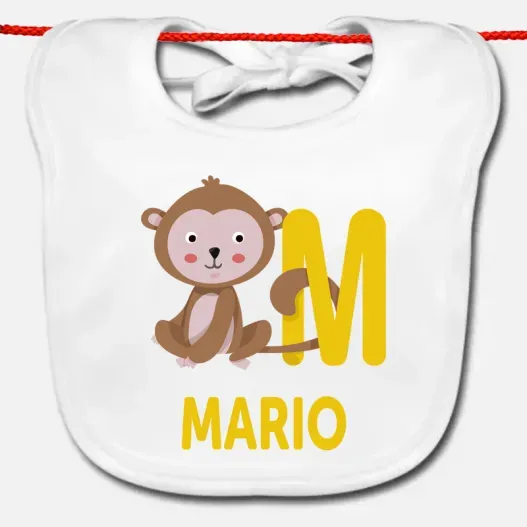 Babero beb&eacute; personalizado 'alfabeto animal'