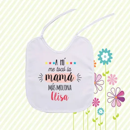 Babero personalizado El m&aacute;s mol&oacute;n (Detalle de presentación)