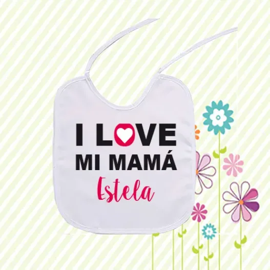 Babero personalizado I love (Idea de regalo original)