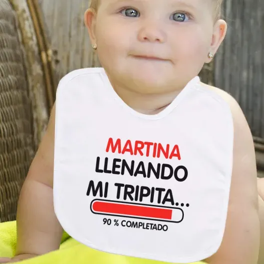 Babero personalizado Llenando mi tripita...
