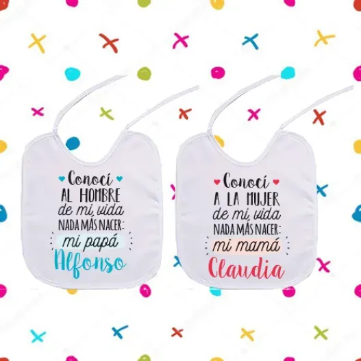 Babero personalizado Nada m&aacute;s nacer (Idea de regalo original)
