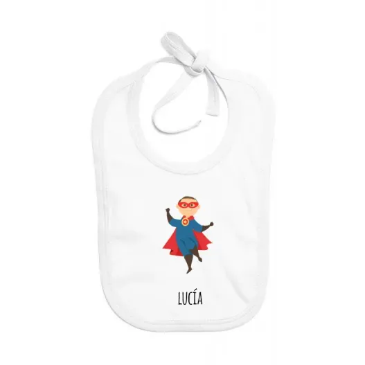 Babero BIO S&uacute;per familia personalizado (Detalle de presentación)