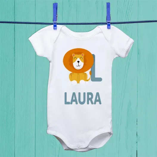 Body beb&eacute; personalizado 'alfabeto animal'