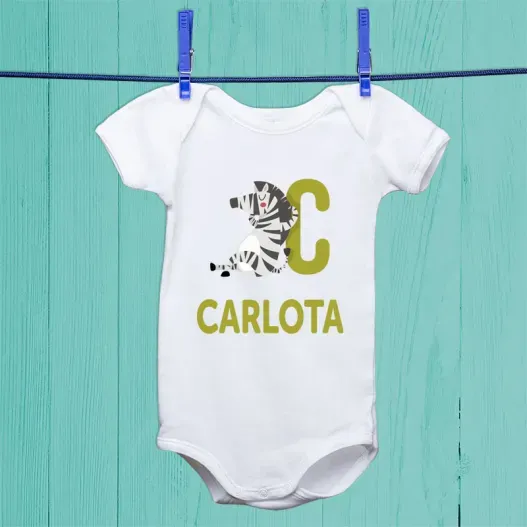 Body beb&eacute; personalizado 'alfabeto animal' (Vista alternativa)