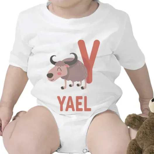 Body beb&eacute; personalizado 'alfabeto animal' (Detalle de presentación)