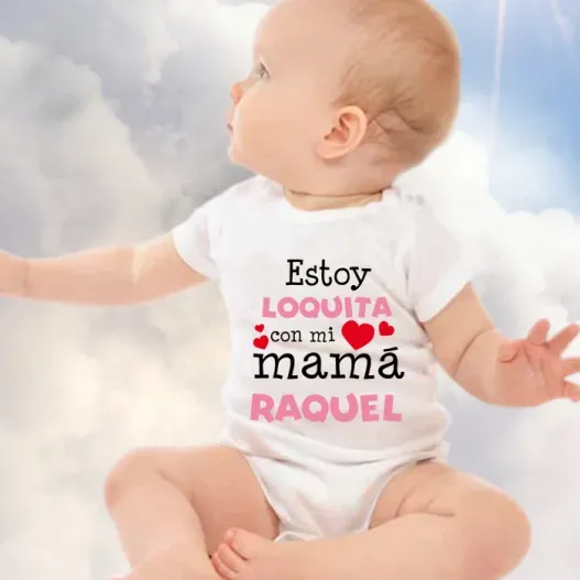 Body personalizado estoy loquita (Detalle de presentación)