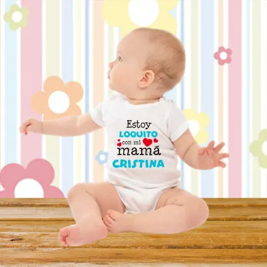 Body personalizado estoy loquito con... (Idea de regalo original)