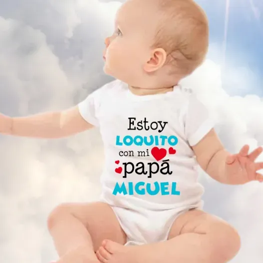 Body personalizado estoy loquito con... (Detalle de presentación)