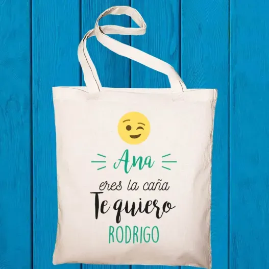 Bolsa tote bag divertida personalizada (Detalle de presentación)
