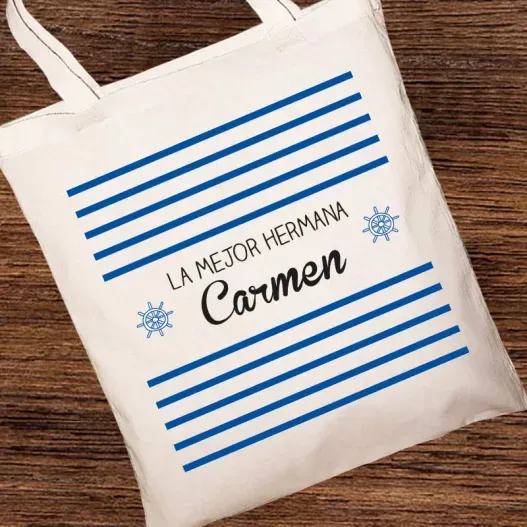 Bolsa tote bag marinera personalizada (Idea de regalo original)