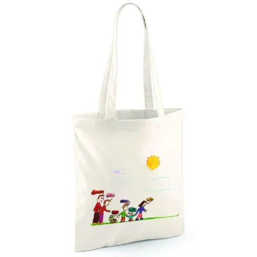 Bolsa tote bag personalizada con el dibujo de tu hijo (Foto de catálogo)