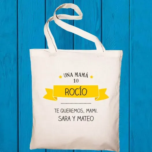 Bolsa tote bag personalizada con texto (Vista alternativa)
