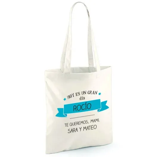 Bolsa tote bag personalizada con texto (Idea de regalo original)