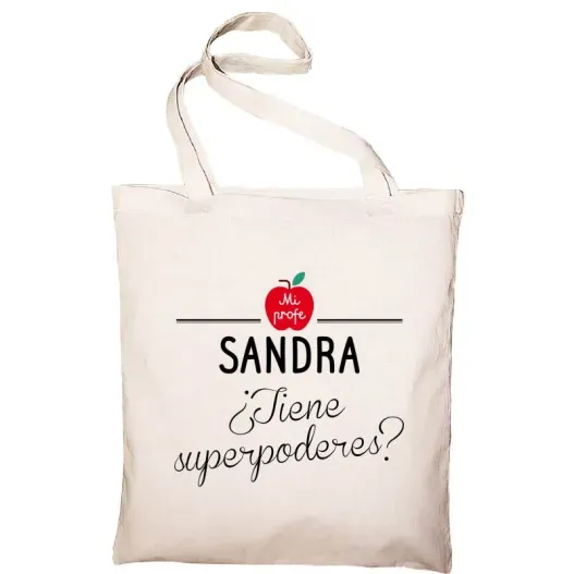 Bolsa tote BIO personalizada divertida para profe (Detalle de presentación)