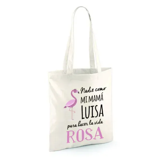 Bolsa tote bag personalizada "Flamenco" (Detalle de presentación)