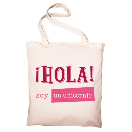 Bolsa tote bag personalizada &iexcl;Hola! (Detalle de presentación)