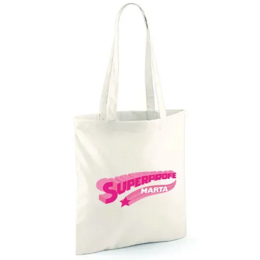 Bolsa tote BIO personalizada 'Superprofe' (Idea de regalo original)