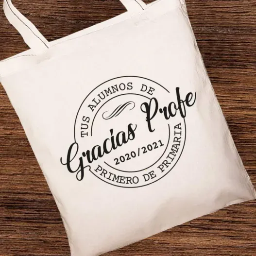 Bolsa tote BIO personalizada 'Gracias profe' (Vista alternativa)