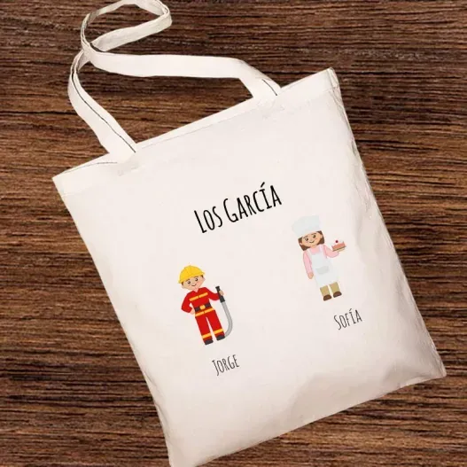 Bolsa tote BIO familias personalizado (Detalle de presentación)