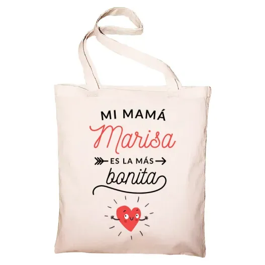 Bolsa tote "Mam&aacute; bonita" personalizada (Detalle de presentación)