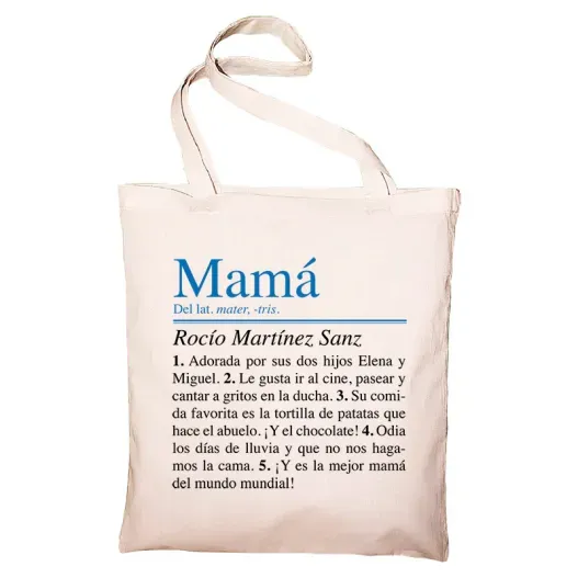 Bolsa tote personalizada para mam&aacute; (Detalle de presentación)