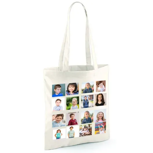 Bolsa tote personalizada para profe con fotos (Detalle de presentación)