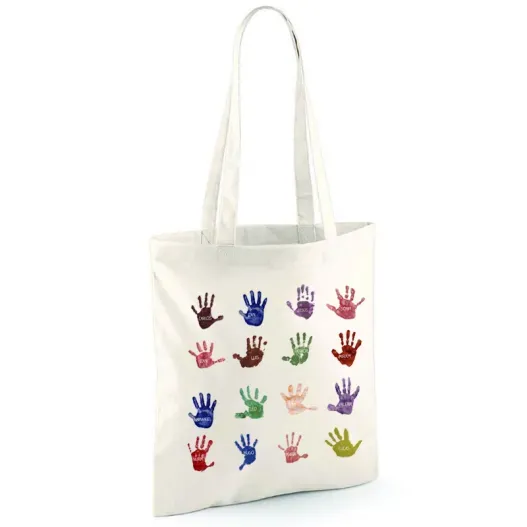 Bolsa tote personalizada para profe huellas (Idea de regalo original)