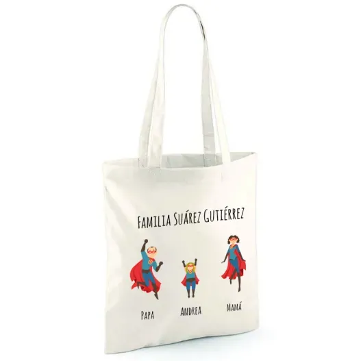 Bolsa Tote S&uacute;per familia personalizado (Detalle de presentación)