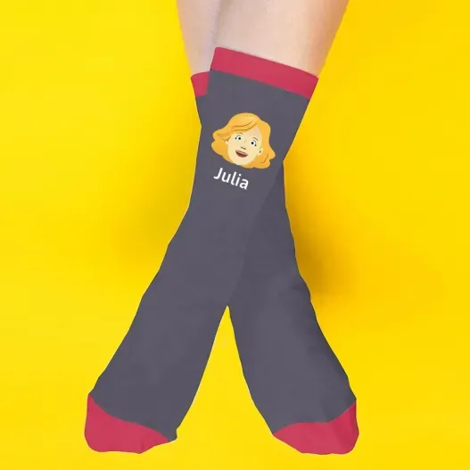 Calcetines BIO personalizados con avatar (Detalle de presentación)