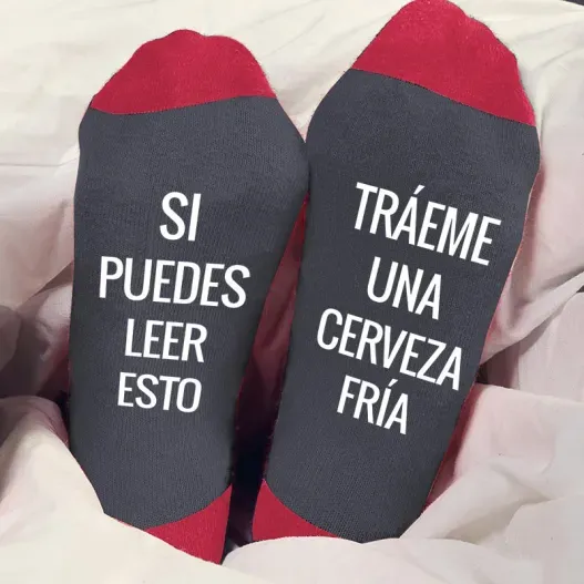 Calcetines BIO personalizados con texto (Idea de regalo original)
