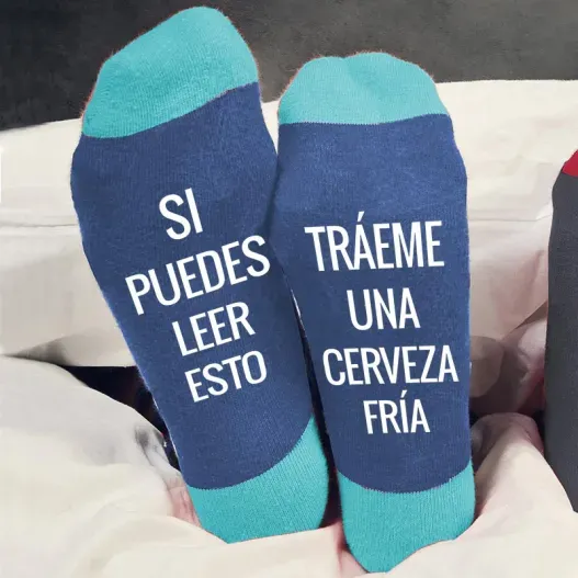 Calcetines BIO personalizados con texto (Vista alternativa)