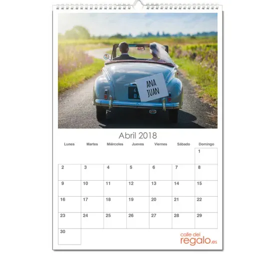 Calendario Boda personalizado (Detalle de presentación)