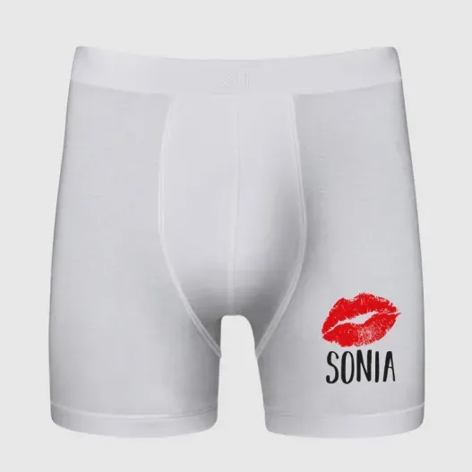 Calzoncillo BIO divertido personalizado 'Beso' (Idea de regalo original)