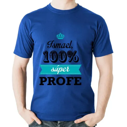 Camiseta 100% SuperProfe personalizada (Detalle de presentación)
